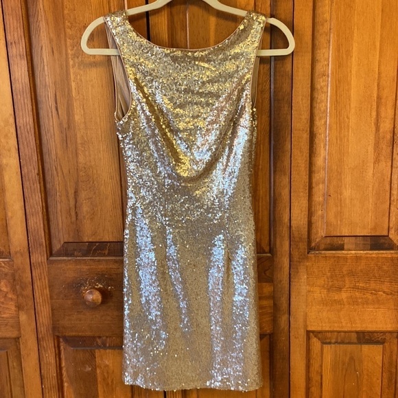 Lulus Dresses & Skirts - Lulus Sequin Dress New Years Party Sleeveless Rose Gold Bronze Slouch Back S
